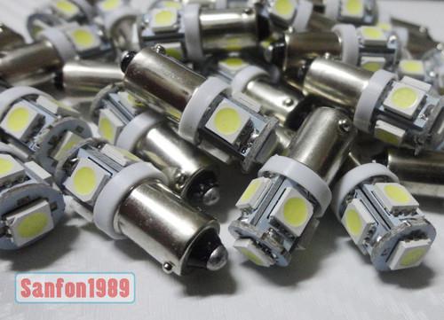 4x ba9s 257 6253 bright white 5-smd car led license plate map dome lights #sb11