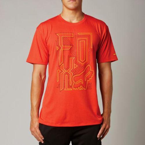 Fox racing engraver mens short sleeve tech t-shirt scarlet/red