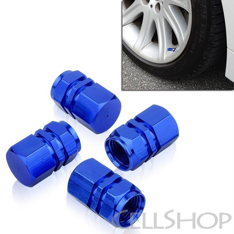 Car wheel blue decoration tyre tire aluminum air valve stems caps lip vehicle