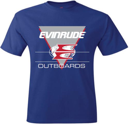 Evinrude outboards vintage "e" short sleeve blue t-shirt
