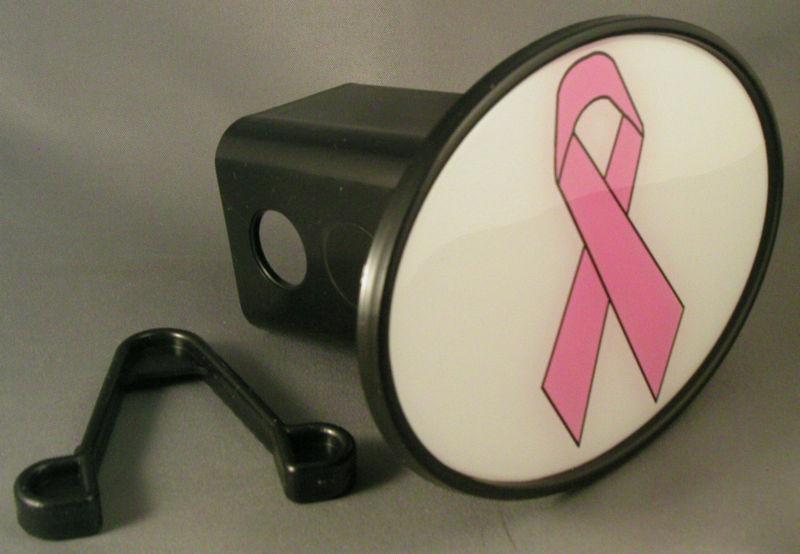 Pink cancer ribbon trailer hitch cover tow new truck car pickup rv atv reflector