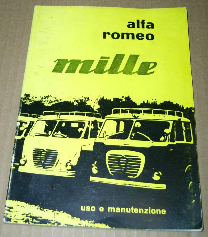 Alfa romeo mille original italian owner's manual (rare)