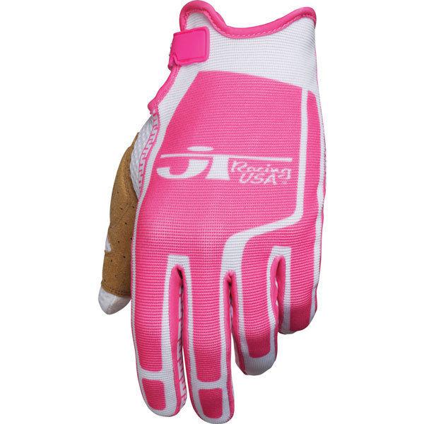 Pink/white xs jt racing flex-feel glove