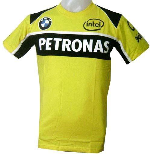 New petronas motorcycle sport racing team motor rac biker mens yellow t-shirt l