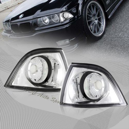 For 1992-1998 bmw e36 coupe chrome housing clear lens signal corner light lamps