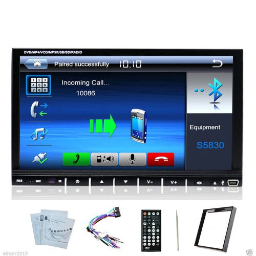 Double 2 din 7&#034; in dash car stereo dvd player radio bluetooth mp3 touch screen