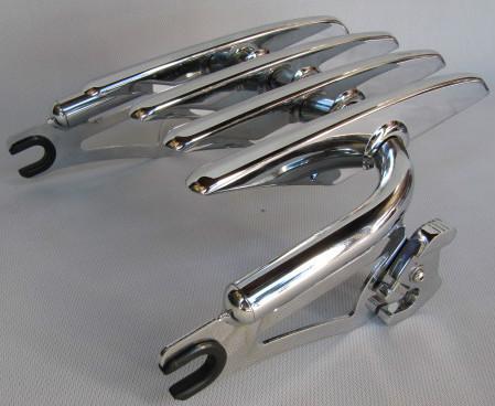 Detachable stealth luggage rack w/ chrome latches  for harley davidson touring