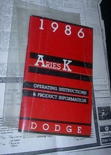 1986 dodge aries k owners manual