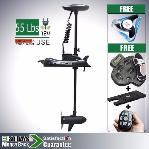 12v 55 lbs bow mount electric trolling motor foot control quick release bracket