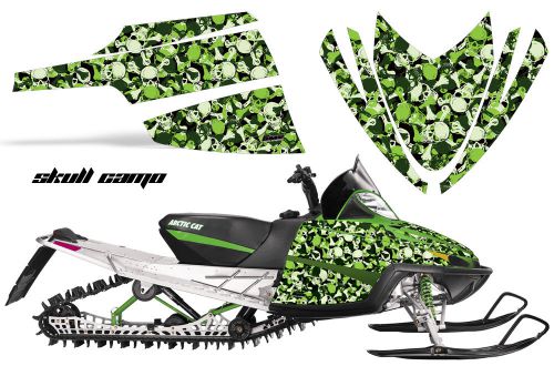 Amr racing snowmobile snow sled graphic kit wrap arctic cat m8 m7 skull camo grn