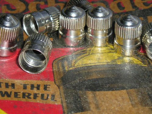 10 nos antique nickel schrader show correct valve caps harley model a t hot rods