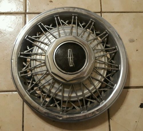 (1) oem 1983-89 lincoln town car mark vi 15&#034; wire spoked hubcap wheel cover #3
