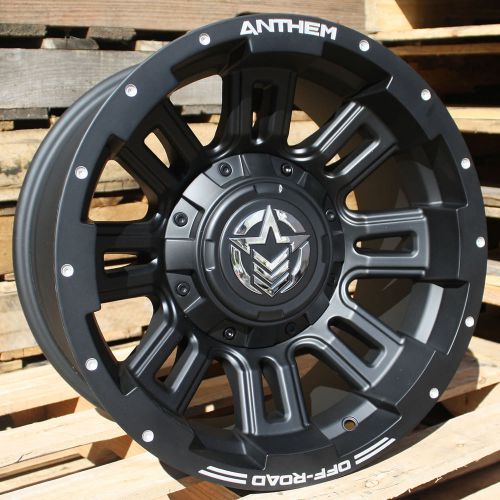 18x9 matte black anthem enforcer 6x135 &amp; 6x5.5 +18 rims trail grappler tires