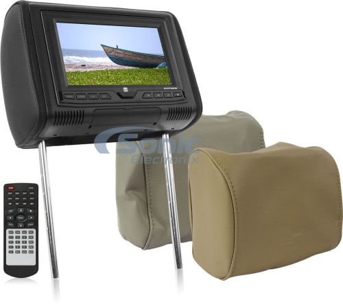 New! dual dvh704hd 7&#034; lcd dvd player headrest monitor w/dualmirror technology