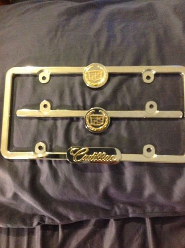 Cadillac license plate frame with 24k accents - cruiser accessories