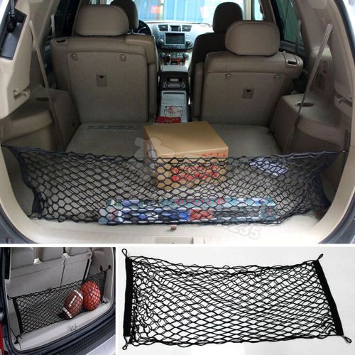 Rear trunk 4 loops double layers envelope style cargo net sundries storage bag