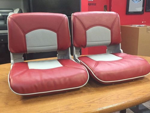 Boat seats tempress red gray - welded seams - pair (2) two seats
