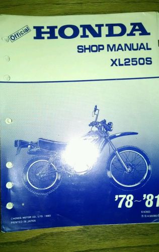 Honda shop manual xl250s