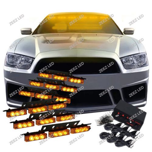 54 amber/yellow led car truck emergency flashing warning flash strobe light c99