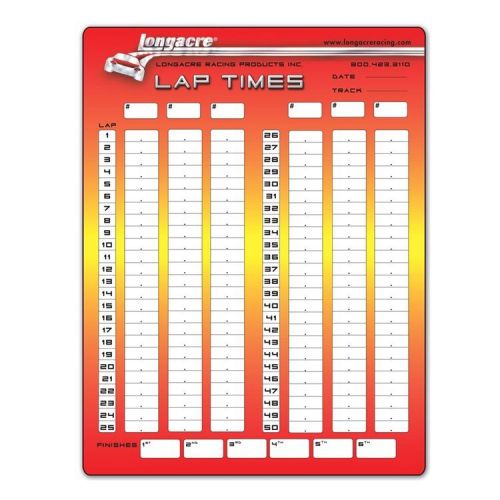 Longacre lap timing / race scoring p/n-22525  pad 50 sheets 3-ring binder type
