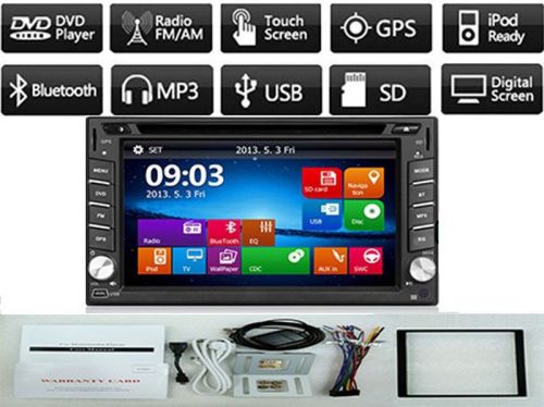 Gps navigation hd double 2din car stereo dvd player bluetooth ipod mp3 tv radio