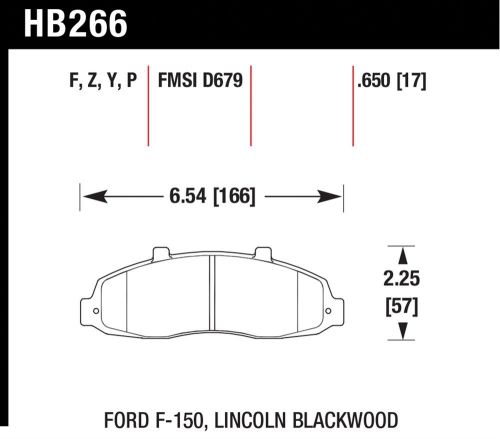 Hawk performance hb266p.650 disc brake pad fits blackwood f-150 f-150 heritage