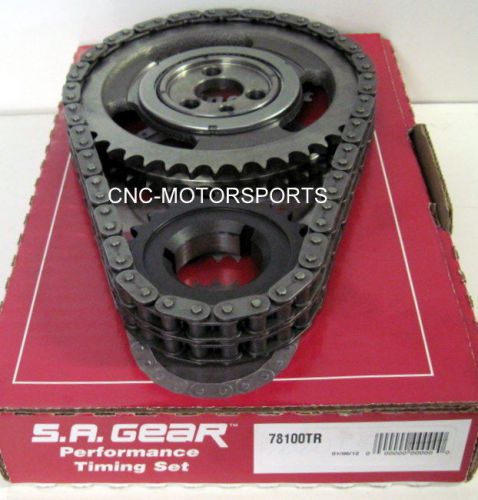 Sa gear 78100tr double roller timing chain set thrust bearing sb chevy 350 400