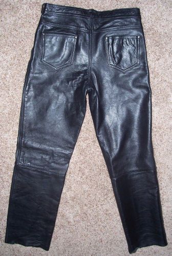 Black protech leather apparel pants size 34 lined 32x31 motorcycle motorsport