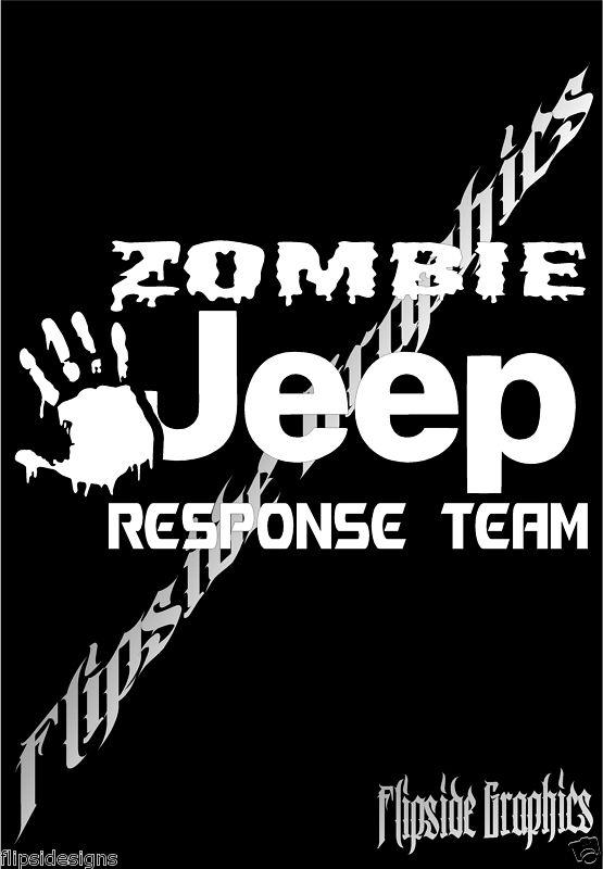 Zombie outbreak jeep trucks tailgates bumper vinyl stickers 8" 