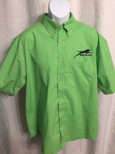 Arcticwear by arctic cat mens xl lime green short sleeve button down shirt