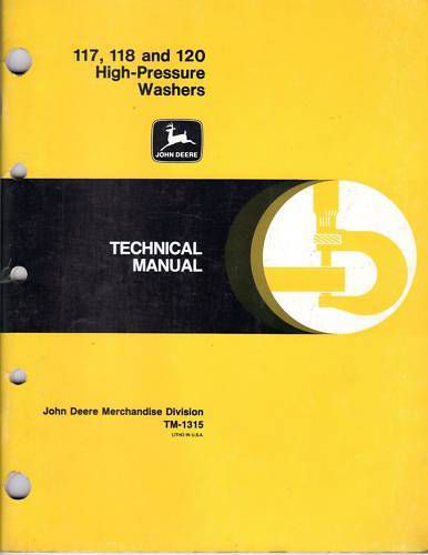 John deere pressure washers 117,118,120 service manual