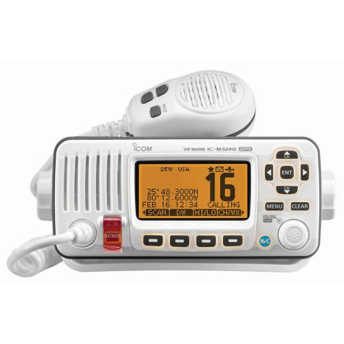 Icom ic-m324g 22 m324g white vhf radio with int gps
