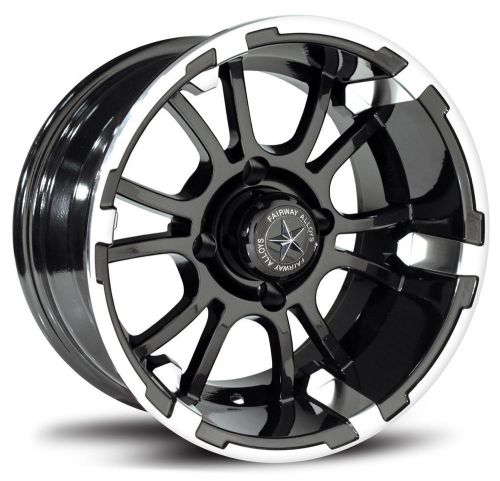 Fairway alloys sixer golf wheel - machined gloss black [14x6.5] (4/4) -20mm