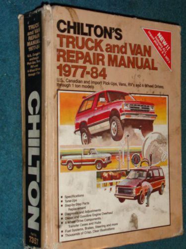 1977-1984 chevy jeep ford dodge truck / van shop manual / chiltons service book