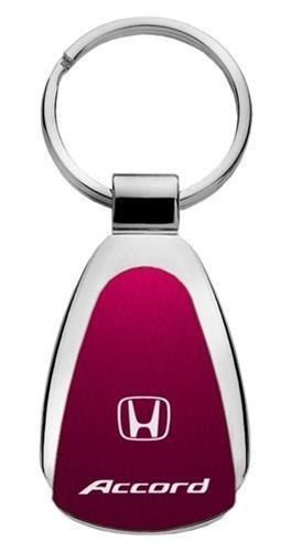 Honda kcbur-acc accord burgundy teardrop keychain/key fob engraved in usa genuin