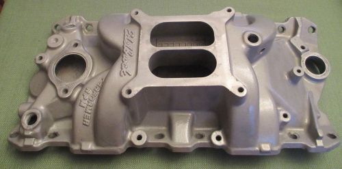 Edelbrock performer rpm 7101 aluminum intake manifold chevy clearcoat nice scta