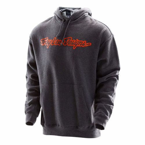 New troy lee designs signature pullover hoodie lg gray tld bmx mtb mx 731037974
