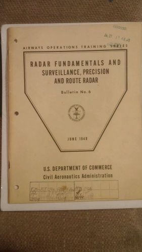 Vintage us department of commerce airways training series. radar fundamentals