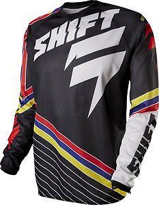 Shift strike stripes mens mx/offroad jersey black/white/red