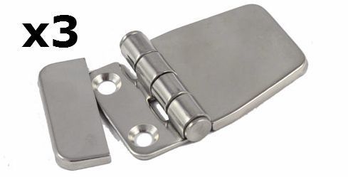 3xboat top covered with cap stainless steel door hatch hinge marine 56mm 2-1/4&#039;&#039;