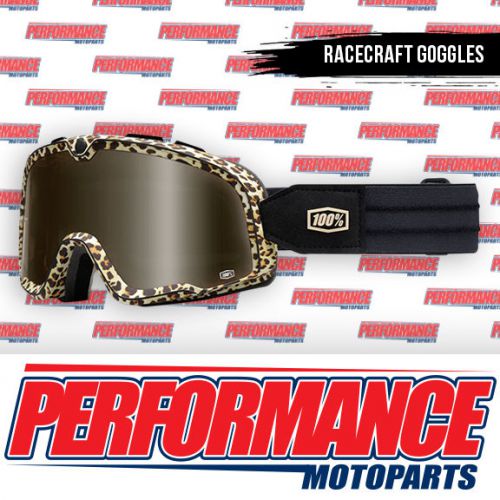 1 new 100% barstow motocross goggles  carlton frame - bronze lens - gray strap