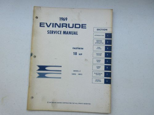 1969 evinrude outboard motor factory service manual 18 hp
