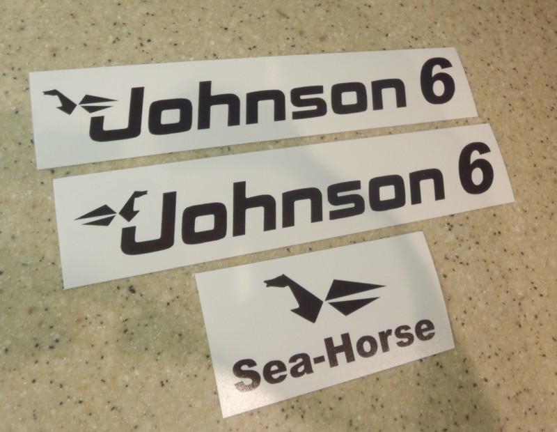 Johnson outboard vintage decal kit 6 hp die-cut free ship + free fish decal!