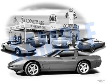 Corvette 1995 c4 auto art car print   ** free usa shipping **
