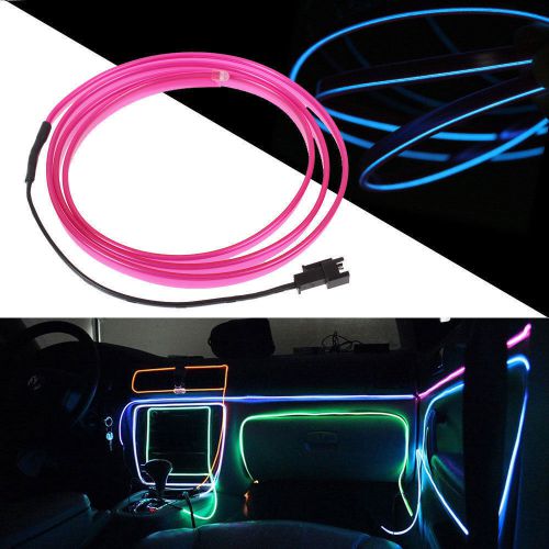 5m flexible el wire neon led light rope party car decor purple