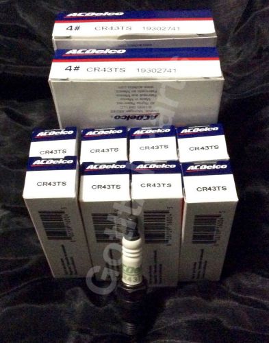 New conventional acdelco spark plugs set of 8 cr43ts / 19302741