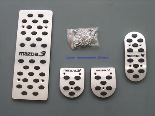 New aluminium sport foot pedals rest plate for mazda 3 2004-2013 mt