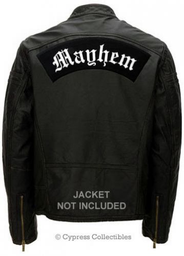 Mayhem - large biker patch iron-on motorcycle rocker embroidered rebel emblem