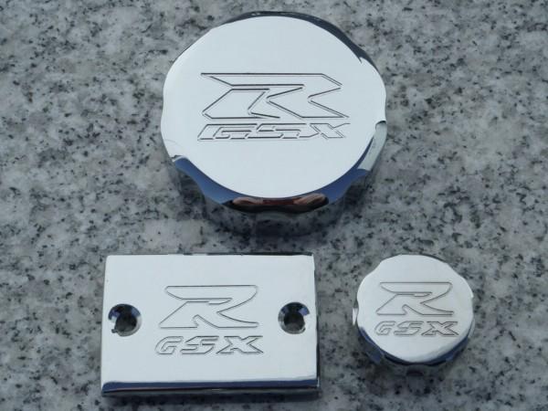 Suzuki gsxr 600 750 1000 chrome fluid cap set