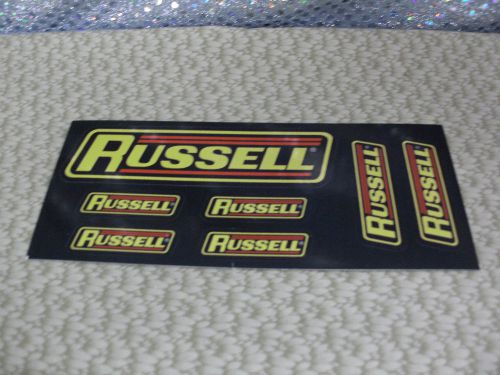 Sticker, racing, race car, russell, 7 stickers